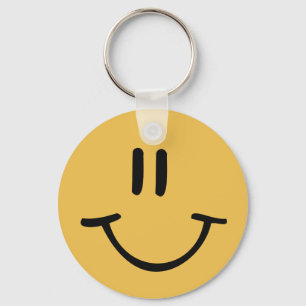 Yellow Happy Face Key Ring