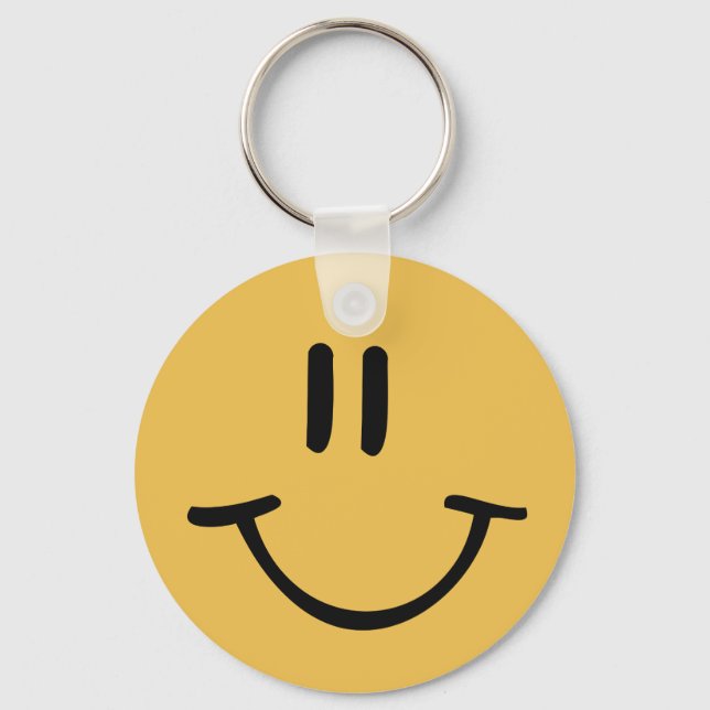 Yellow Happy Face Key Ring (Front)
