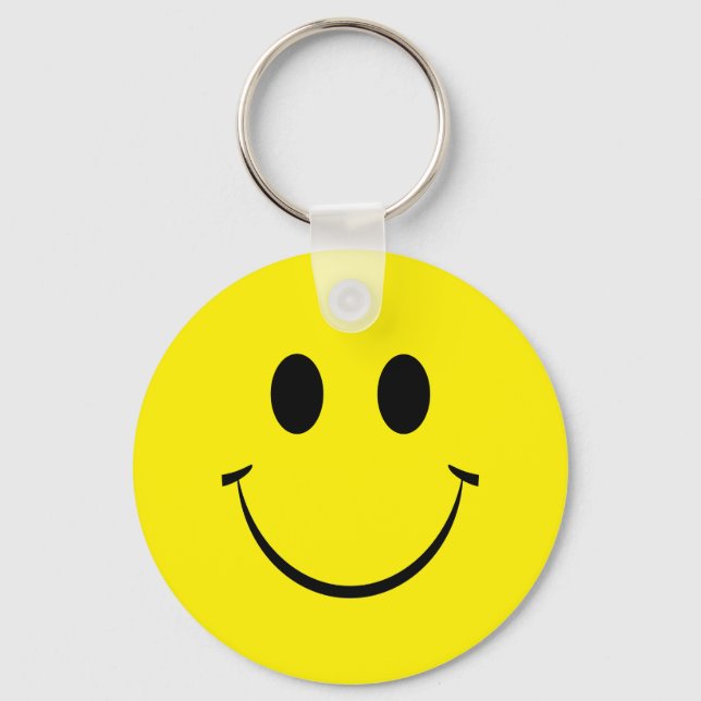 Yellow Happy Face  Key Ring (Front)