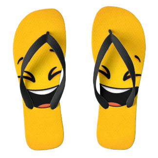 Yellow happy face thongs