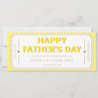 Yellow Happy Father's Day Gift Voucher Card