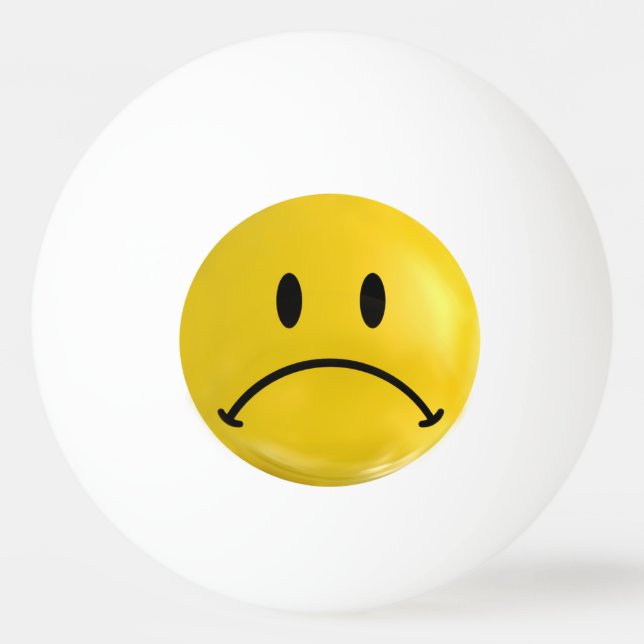 Yellow Happy Sad Bi Polar Ping Pong Ball (Back)