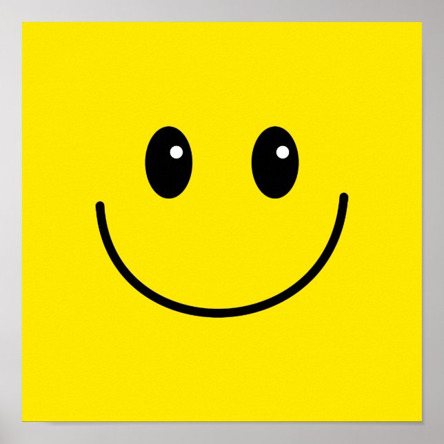 Yellow Happy Smiling Face Poster (Front)