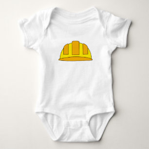 Yellow Hard Hat Cartoon Baby Bodysuit