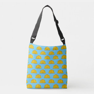 Yellow Hard Hat Cartoon Crossbody Bag