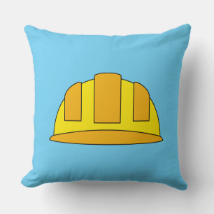 Yellow Hard Hat Cartoon Cushion