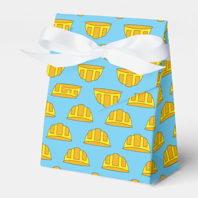 Yellow Hard Hat Cartoon Favour Box (Front Side)