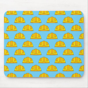 Yellow Hard Hat Cartoon Mouse Pad