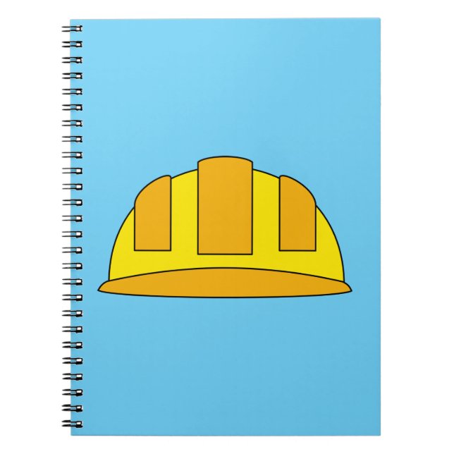 Yellow Hard Hat Cartoon Notebook (Front)