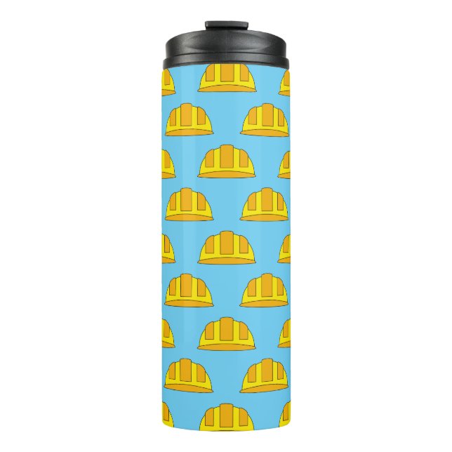 Yellow Hard Hat Cartoon Thermal Tumbler (Front)