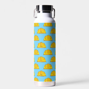 Yellow Hard Hat Cartoon Water Bottle