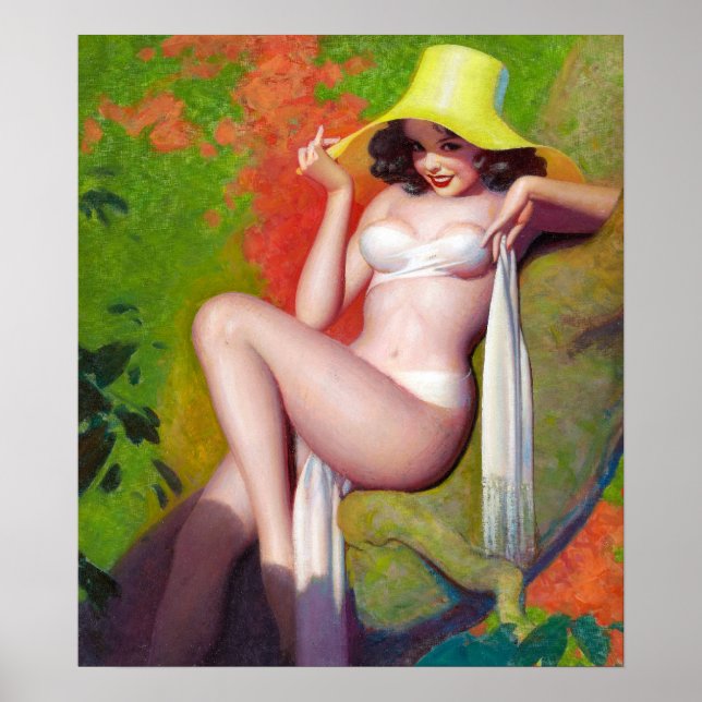 Yellow Hat Pin Up Poster (Front)