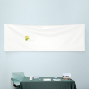 Yellow Hawaiian hibiscus clip art with stylised pe Banner