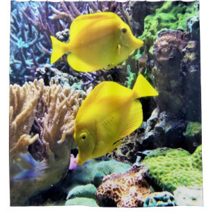 Yellow Hawaiian Tang Fish Shower Curtain