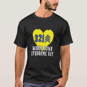 Yellow Heart 21 Chromosome World Down Syndrome Awa T-Shirt