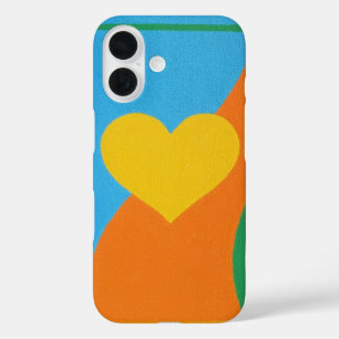 Yellow Heart Abstract Art Phone Case