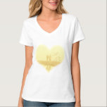 Yellow Heart Beach Wedding T-Shirt<br><div class="desc">Misty Beach Wedding T-shirts,  Cards,  Magnets,  Buttons,  Stickers,  Aprons,  Mousepads and Wedding Favours Swirled and Grunged</div>