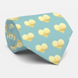 Yellow Heart Beach Wedding Tie