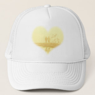 Yellow Heart Beach Wedding Trucker Hat