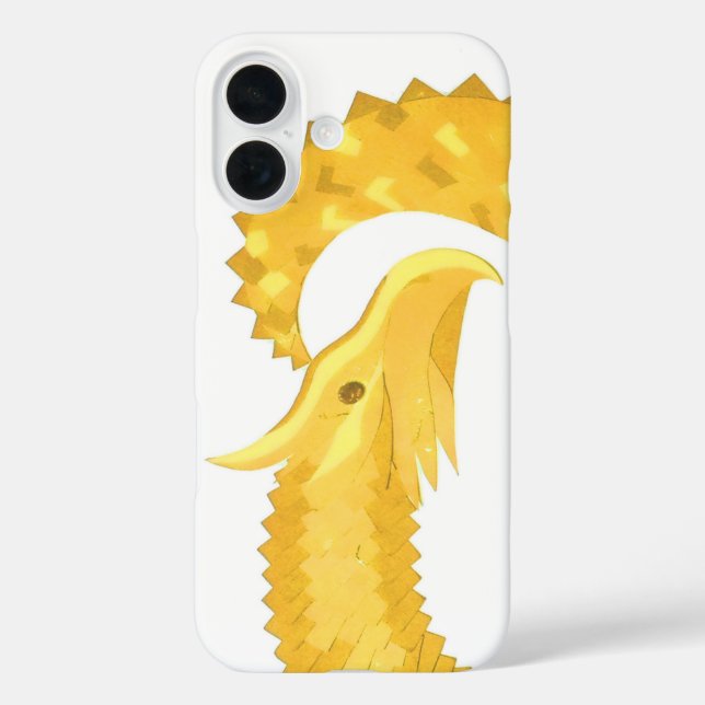 Yellow heart dragon on white Case-Mate iPhone case (Back)