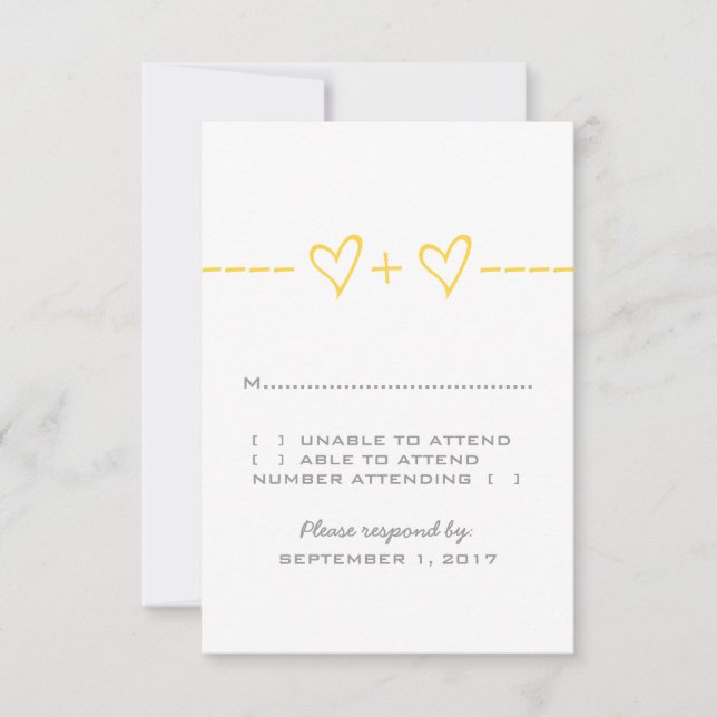 Yellow Heart Equation Response Card (Front)