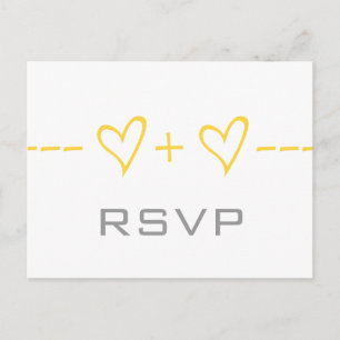 Yellow Heart Equation RSVP Postcard