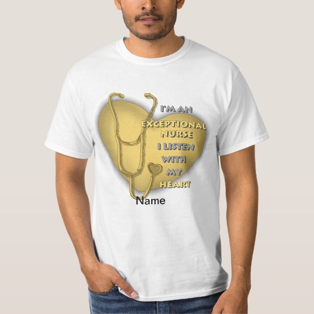 Yellow heart exceptional nurse  T-Shirt (Front)