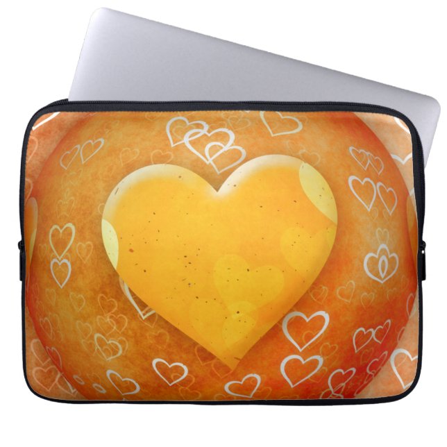 Yellow Heart Laptop Sleeve (Front)