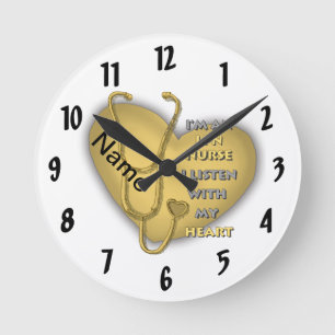 Yellow Heart LPN Nurse clock