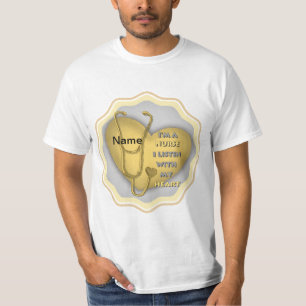 Yellow Heart Nurse  T-Shirt