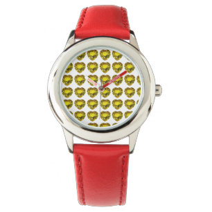 Yellow Heart Pattern Watch