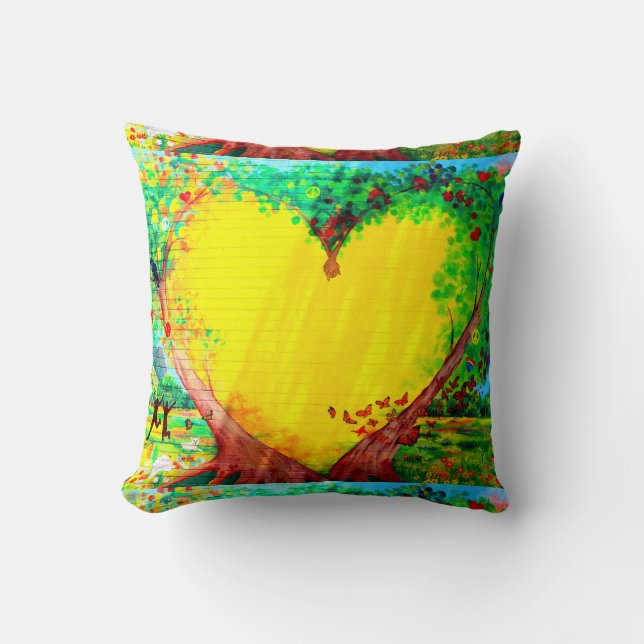 yellow heart pillow (Front)