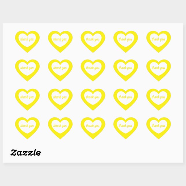 yellow heart stickers (sheet of 20) by dalDesignNZ (Sheet)