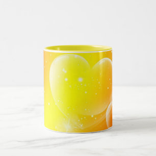 Yellow Hearts Ceramic Mugs