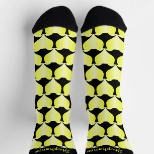 Yellow Hearts Design Personalised Socks