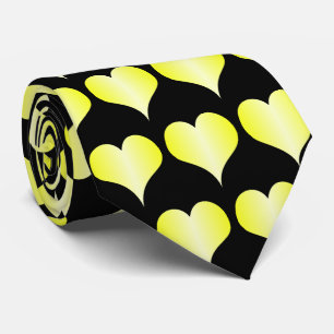 Yellow Hearts Design Tie