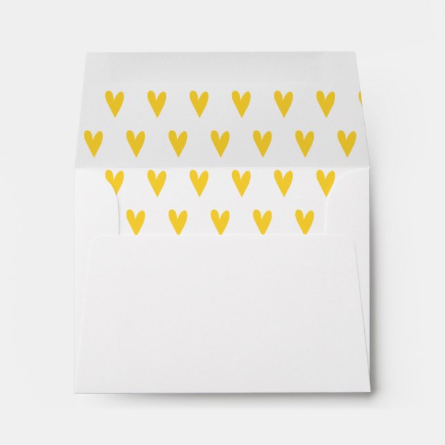 Yellow Hearts Pattern Envelopes (Back (Bottom))