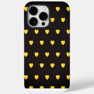 Yellow Hearts Pattern iPhone 14 Pro Max Case