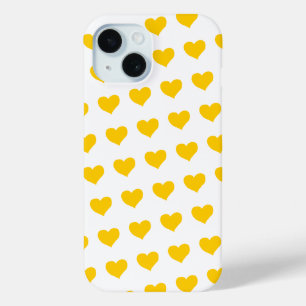 Yellow hearts side by side iPhone 15 case