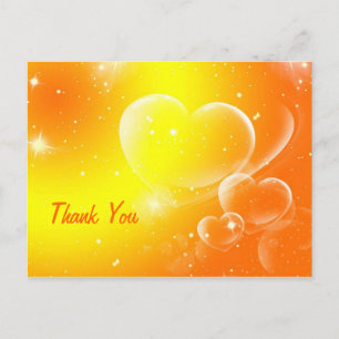 Yellow Hearts Thank You Postcard