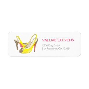 Yellow Heels Address Label Return Address Label