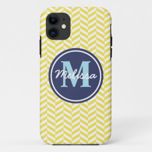 Yellow Herringbone iPhone 11 Case