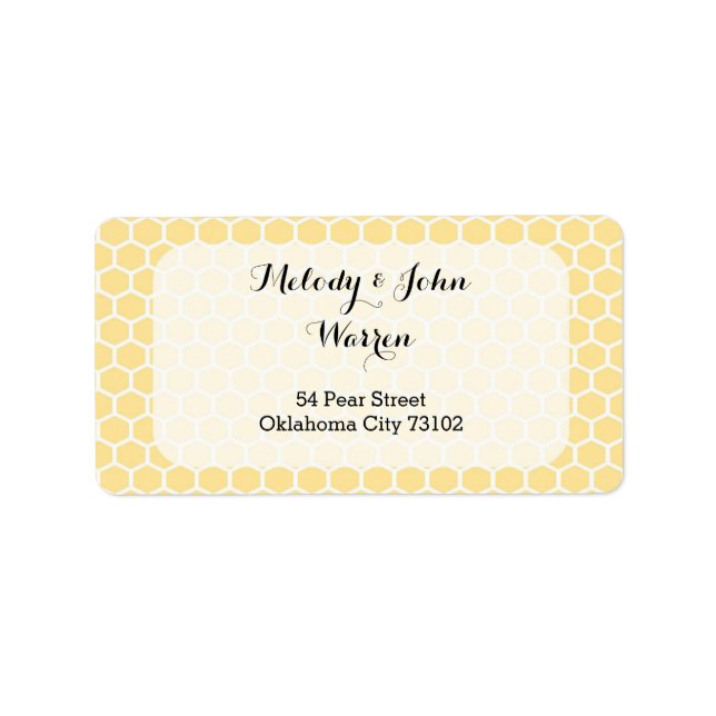 Yellow Hexagon Address Label (Front)