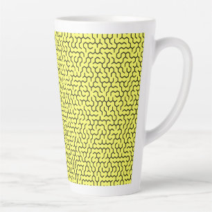 Yellow Hexagon Maze Latte Mug