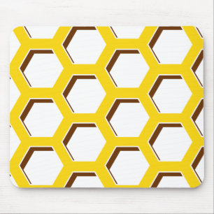 Yellow Hexagon Pattern Mouse Pad