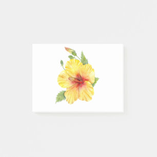 Yellow Hibiscus Botanical Art Post-it Notes