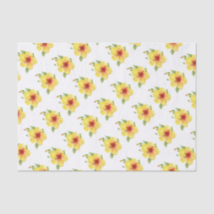 Yellow Hibiscus Botanical Art Tissue Paper
