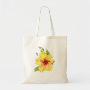 Yellow Hibiscus Botanical Art Tote Bag