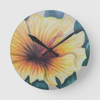Yellow hibiscus clock