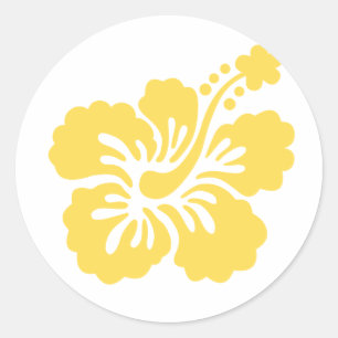 yellow hibiscus flower 16 classic round sticker
